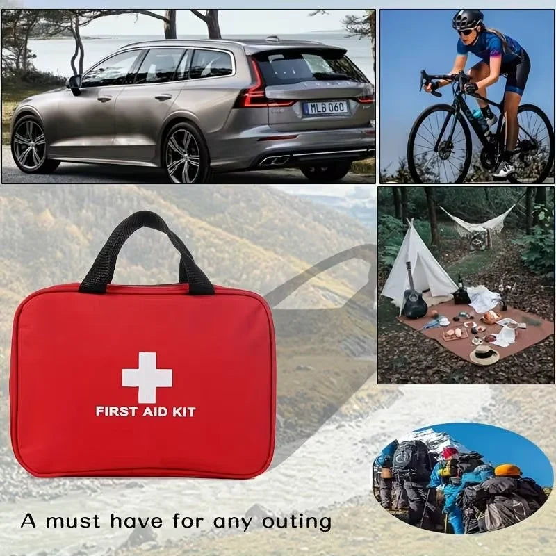 Portable First Aid Kit 184PCS – Multi-Purpose Emergency Medical Supplies for Camping, Hiking, Outdoor & Travel Use
