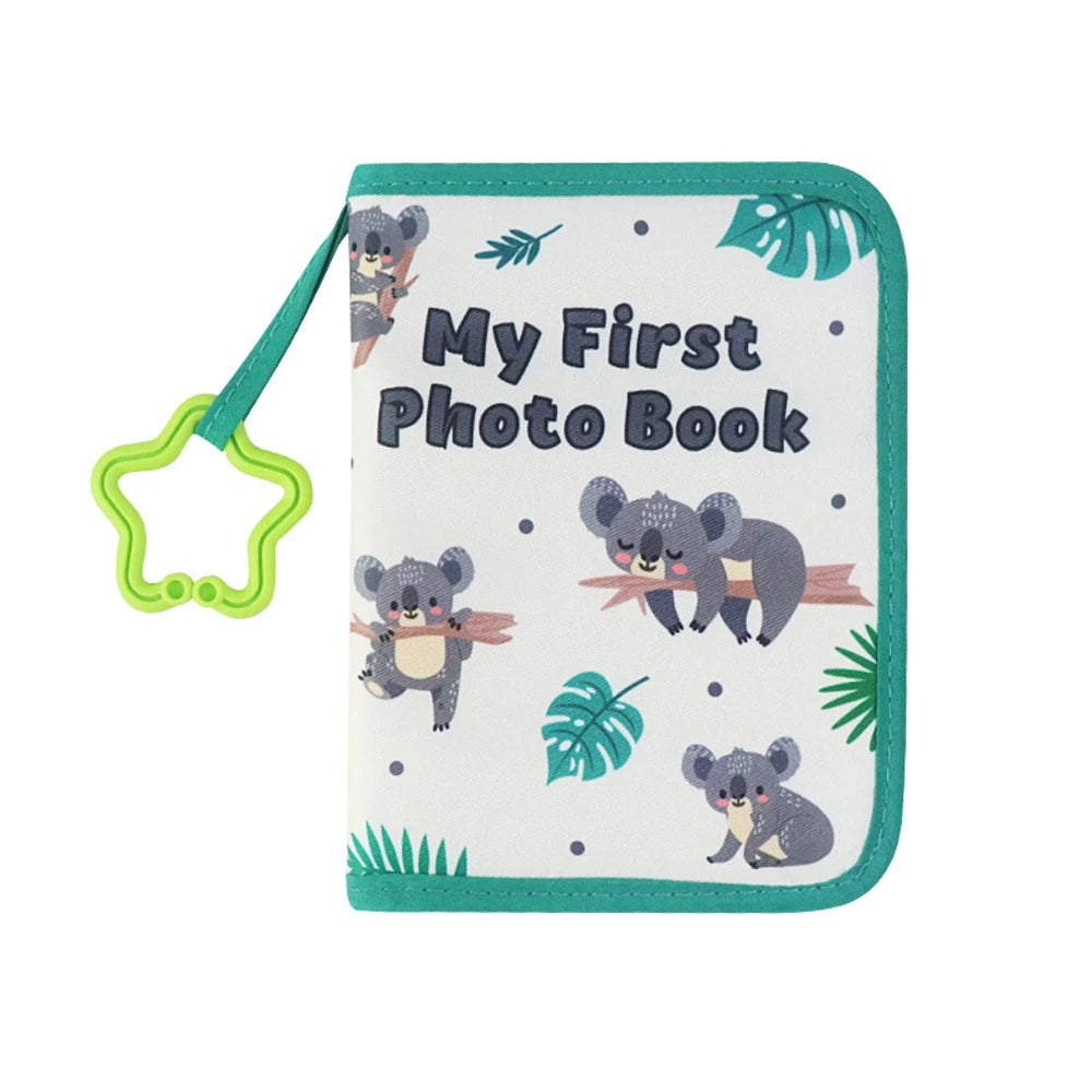 Newborn Baby Photo Album – First Year Memory Book for Babies, DIY Growth Album with Family Record, Baby Shower Gift, Giraffe Theme