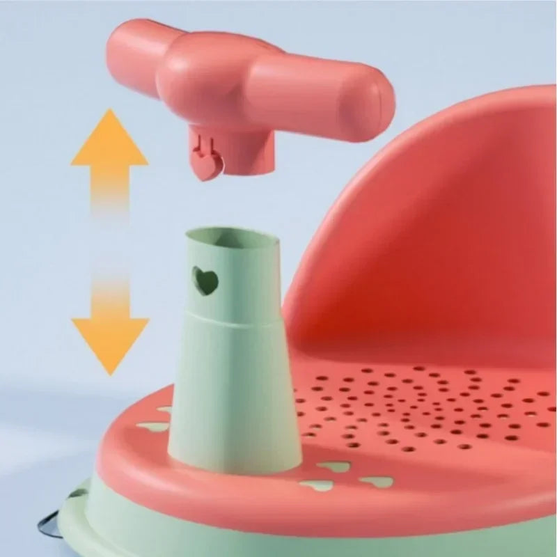 Portable Baby Shower Seat – Anti-Slip Bath Seat with Suction Cups for Newborns and Toddlers, Play & Safety Seat
