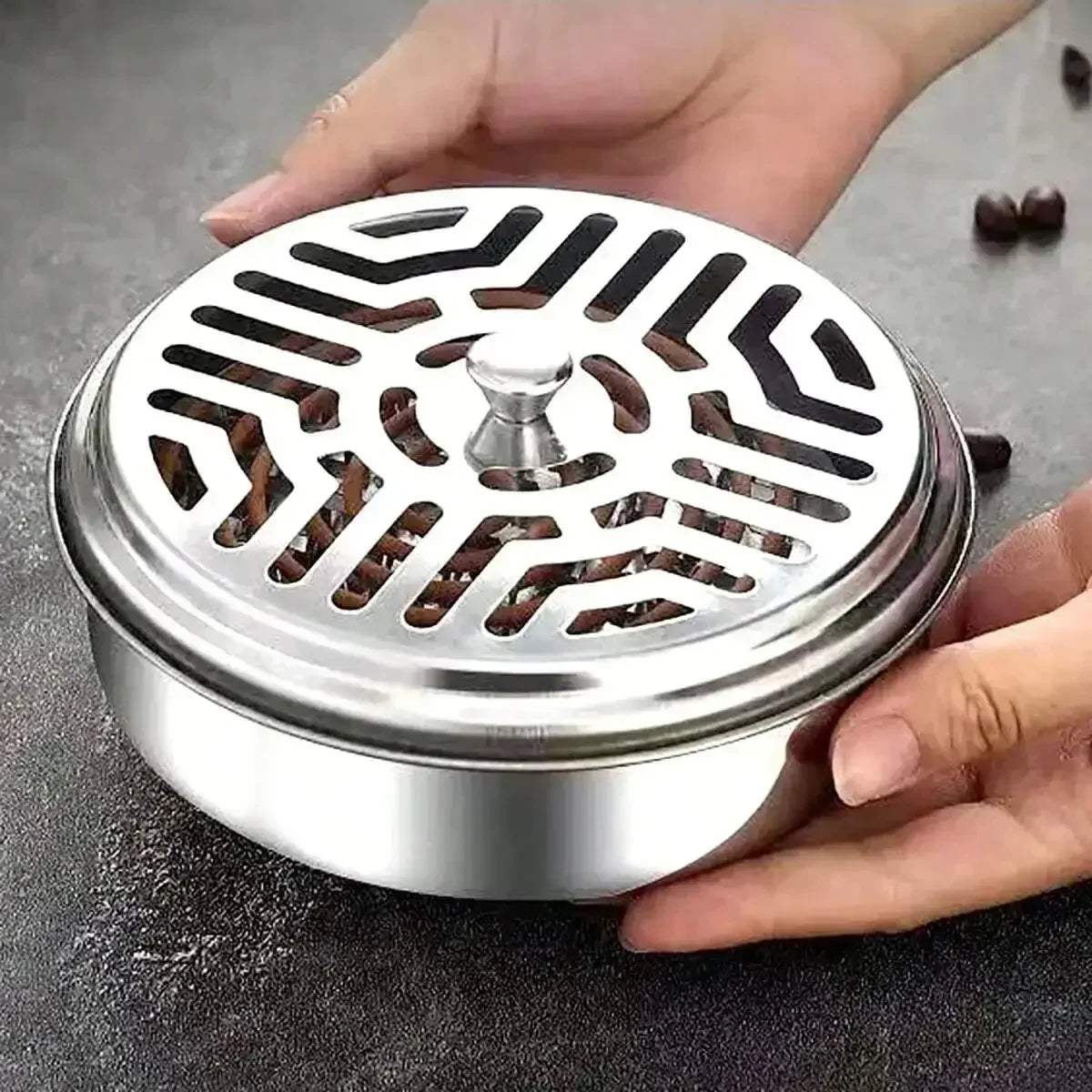 1PC Stainless Steel Mosquito Incense Box with Cover Mosquito Incense Plate Nail Teeth Mosquito Incense Tray Fire