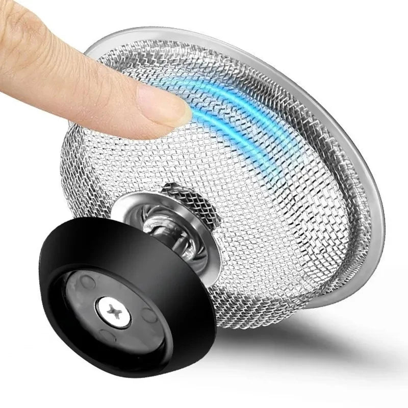 Stainless Steel Sink Drain Hair Catcher — Anti-Blocking Filter