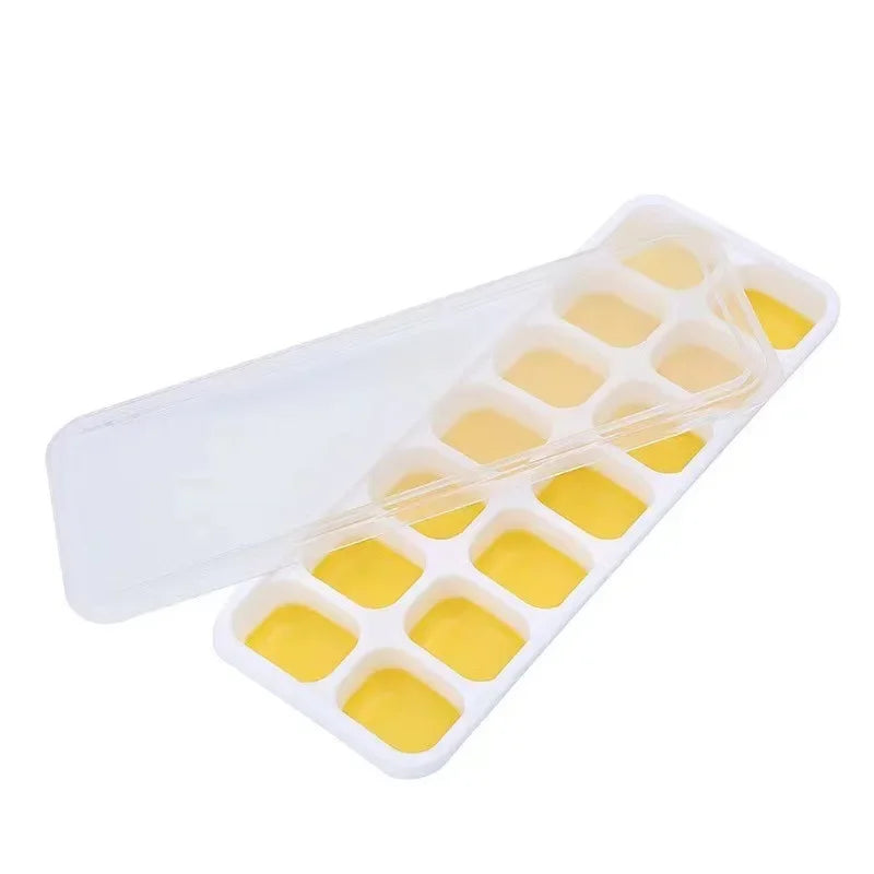 1 Pc Silicone Ice Cube Mold Easy-release Flexible Mold With Spill-resistant Removable Reusable Lidstackable Ice Tray With Cover