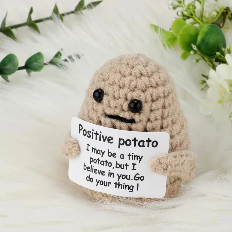Handmade Knitted Potato Hug Pocket Plush Doll — Funny Gift