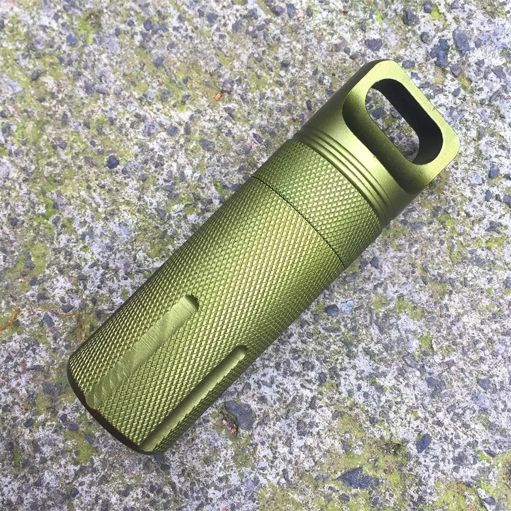 EDC Survival Kit – New Aluminum Waterproof Capsule for Pills, Bottles & Outdoor Storage, Airtight Tool Container