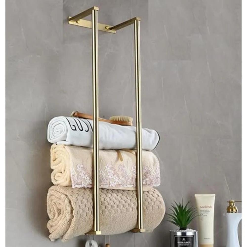 Bathroom Towel Rack for Rolled Towels Wall Mounted Towel Storage Rack for Bathroom Organization Stainless Steel Towel Storage