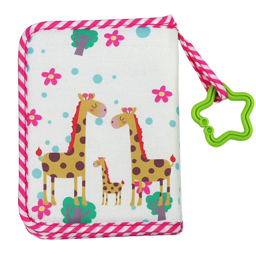 Newborn Baby Photo Album – First Year Memory Book for Babies, DIY Growth Album with Family Record, Baby Shower Gift, Giraffe Theme
