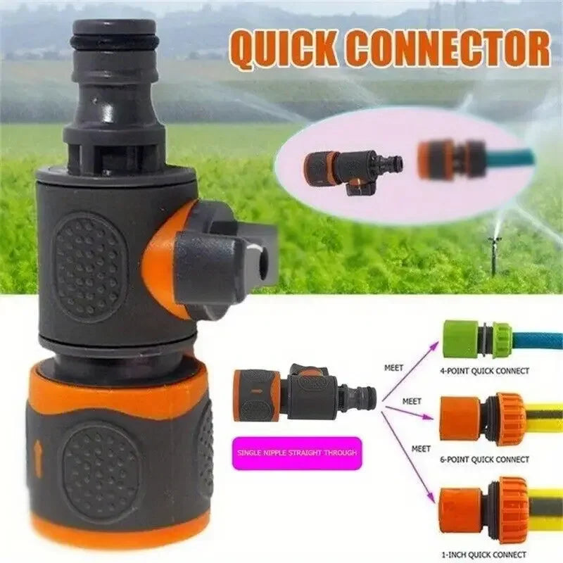 Quick Connect Garden Hose Adapter with Shut-Off Valve - Fit for 1/2", 3/8", 1/4", & 3/4" Hoses Ideal for Lawns Gardens Car Wash