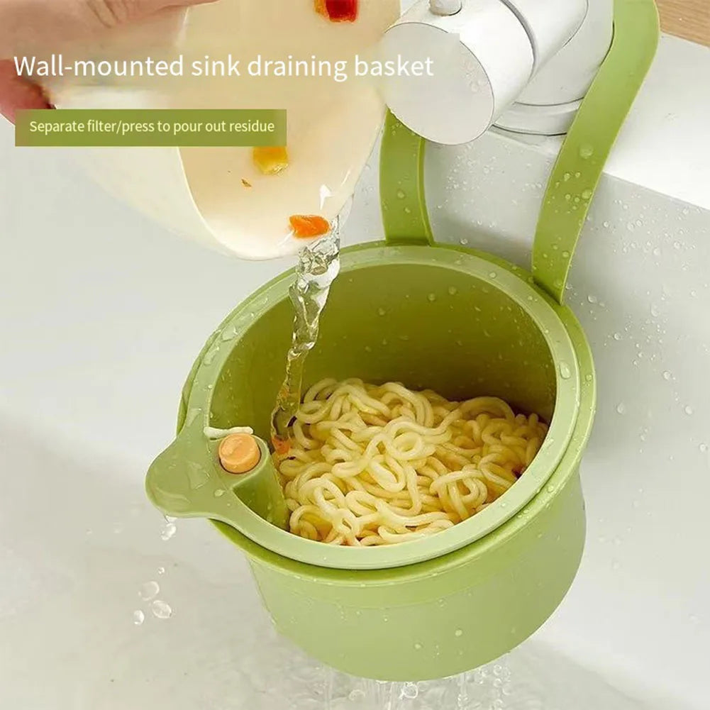 Creative Kitchen Sink Hanging Strainer Basket Detachable Openable Bottom Cover Kitchen Garbage Filter Quickly Drain Clean Rack