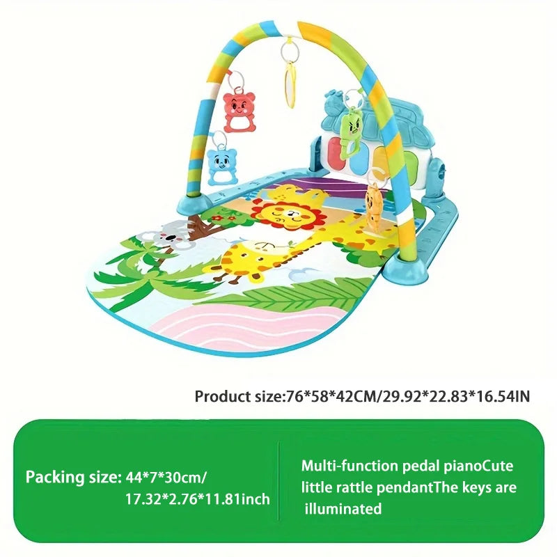 Newborn Baby Activity Gym – Fitness Stand with Musical Pedal Piano, Crawling Mat & Early Learning Toys for Babies