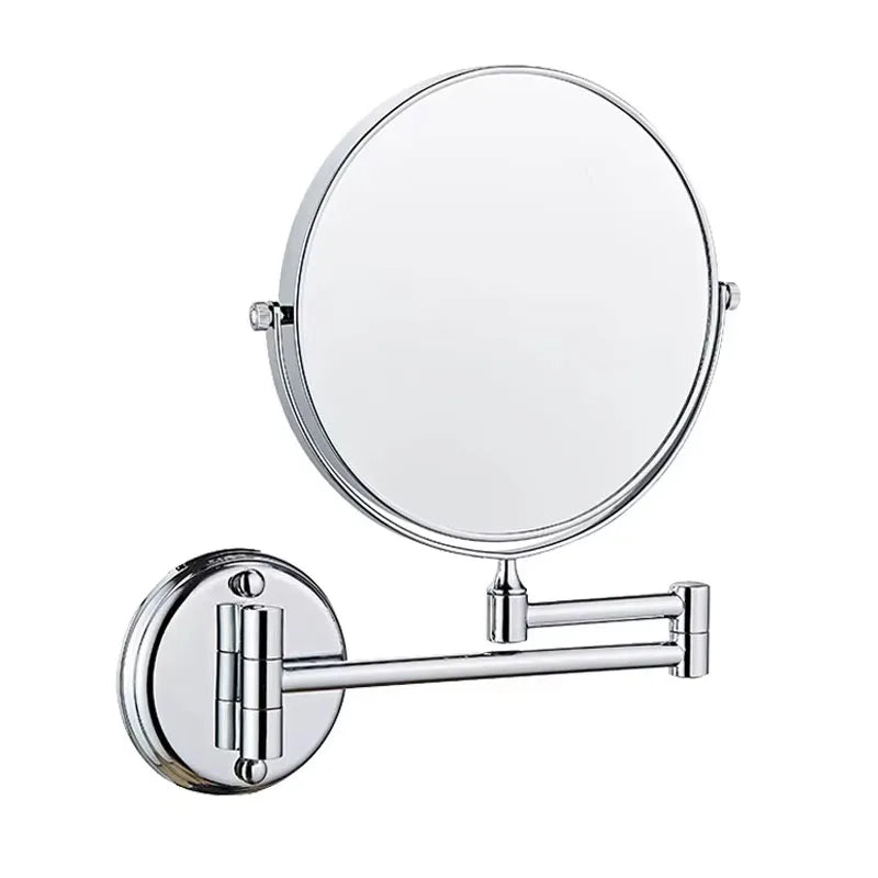 Bathroom Cosmetic Mirror 6 inch Wall Mounted Cosmetic Mirror Retractable Round Cosmetic Mirror Double Sided Mirror Bathroom