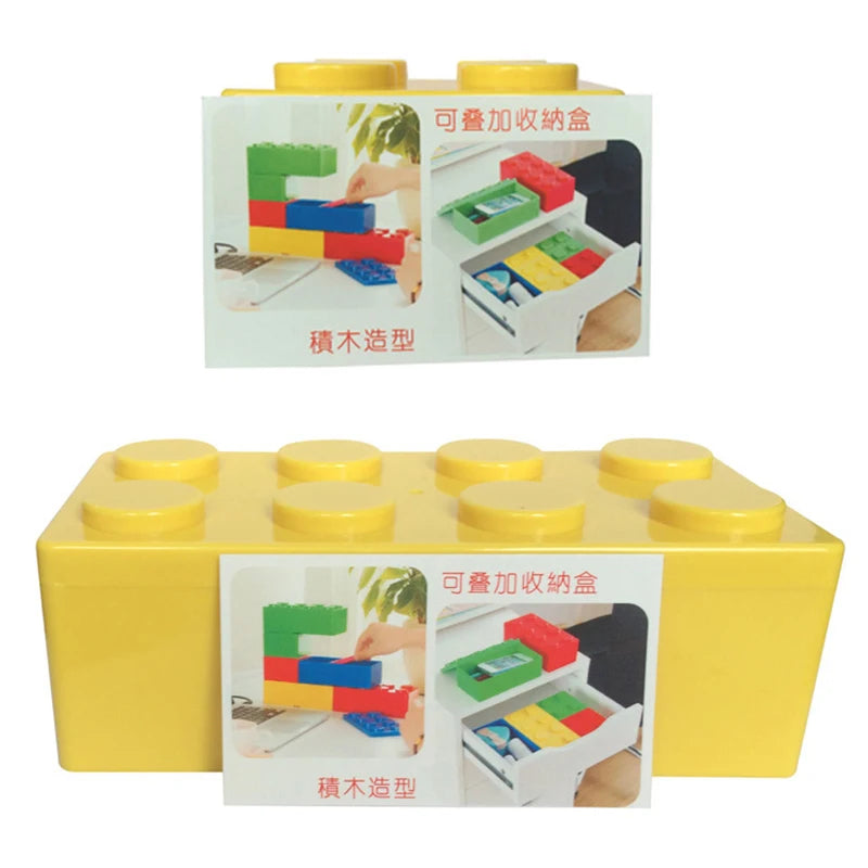 Superposition Building Blocks Storage Box Desktop Plastic Storage Learn Stationery Sorting Household Building Blocks Storage Box