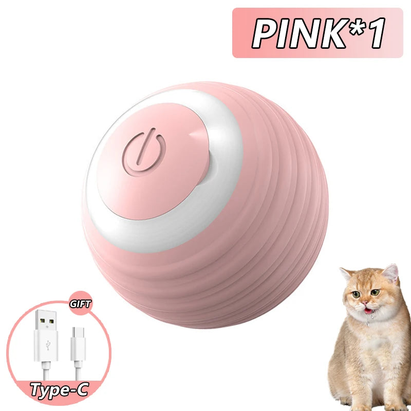 Smart Cat Toys Automatic Rolling Ball Electric Cat Toys Interactive for Cats Training Self-moving Kitten Toys for Indoor Playing