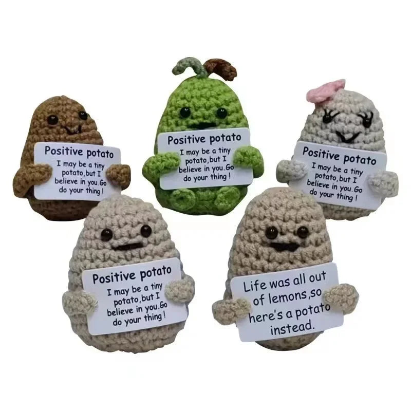 Handmade Knitted Potato Hug Pocket Plush Doll — Funny Gift