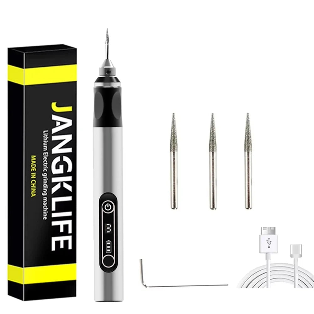 JANGKLIFE USB Cordless Rotary Tool Kit Woodworking Engraving Pen DIY For Jewelry Metal Glass Mini Wireless Drill