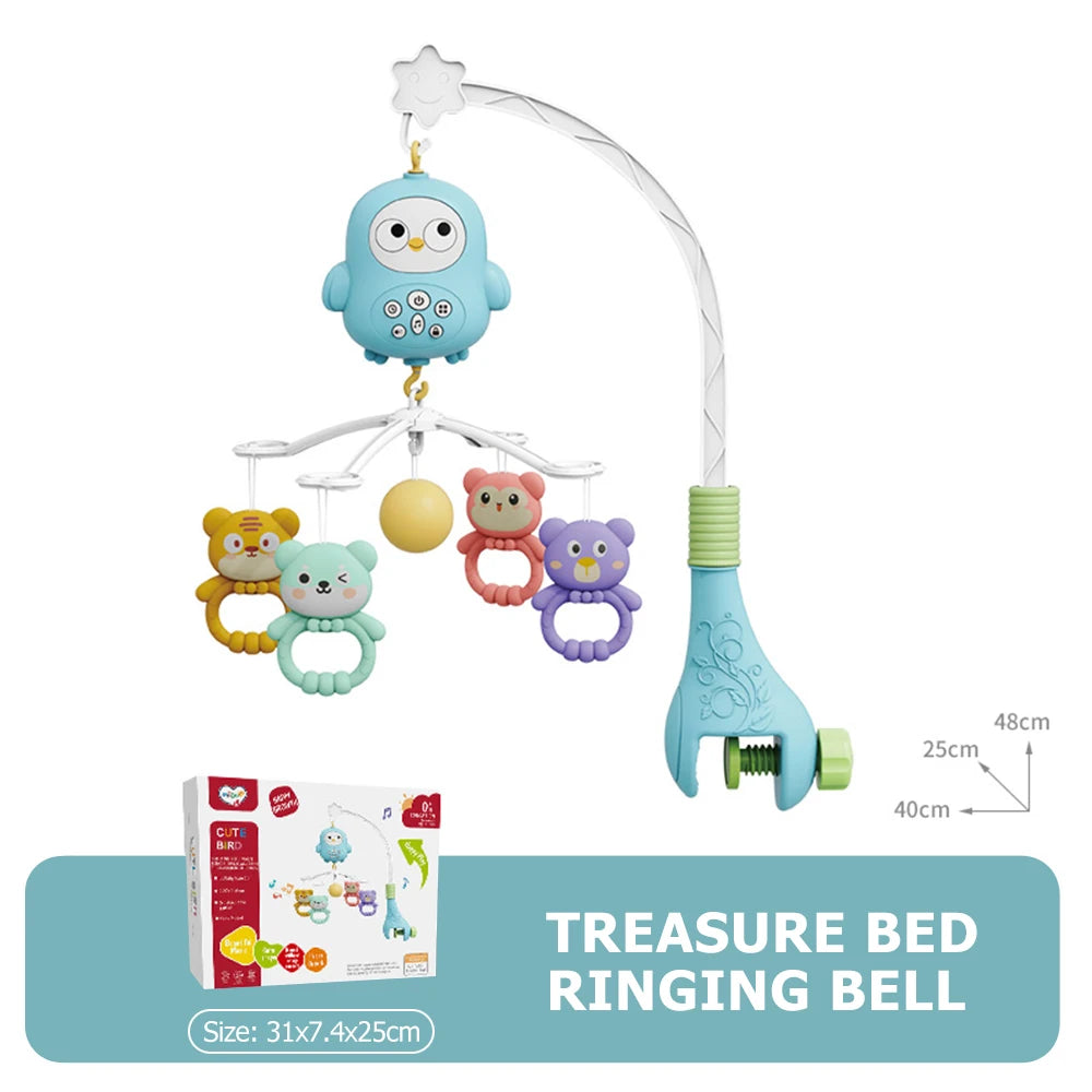 Musical Baby Crib Mobile with Projector – Rotating Cot Mobile with Night Light, Remote Control & Lullabies, Soothing Toy for Newborn Babies