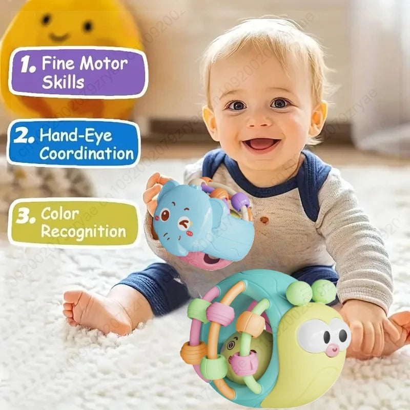 Soft Baby Rattle Balls – Educational Sensory Toy for Hand Grasp, Crawling & Early Development, 0-12 Months Babies