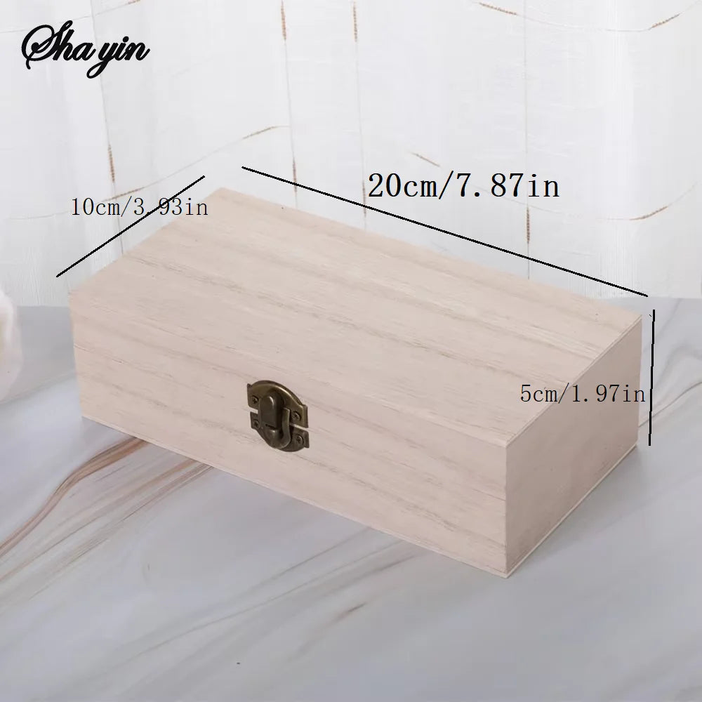Wooden Gift Box Rectangular Wooden Box - Colored Storage Box Wooden Gift Packaging Box Organizer Box