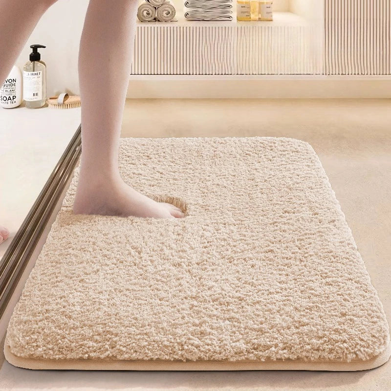 Bathroom Absorbent Mat - Non-Slip Floor Rug for Toilet Entrance, Water-Absorbing Door Mat for Home Restroom, Quick-Drying Bath