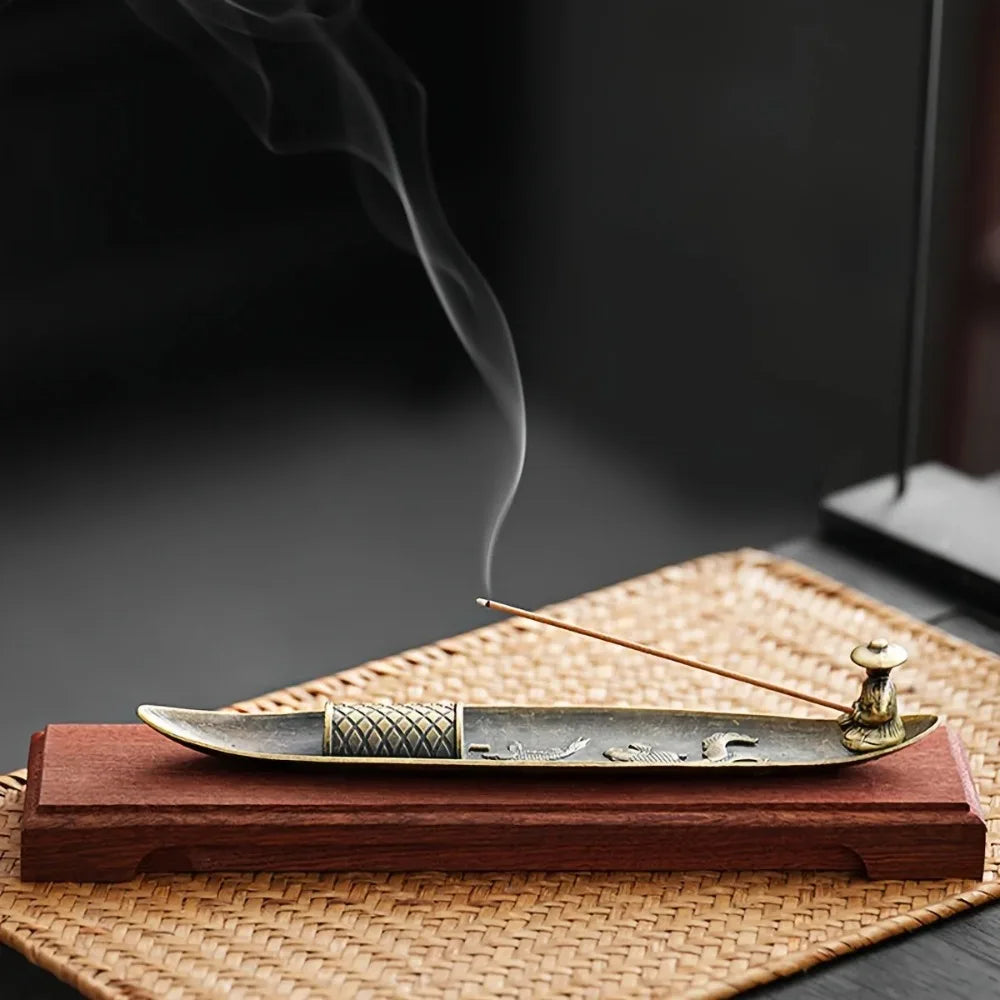 Creative Incense Holder Aromatherapy Ornament Old Men Fishing Japanese Style Incense Stick Burner Home Decor