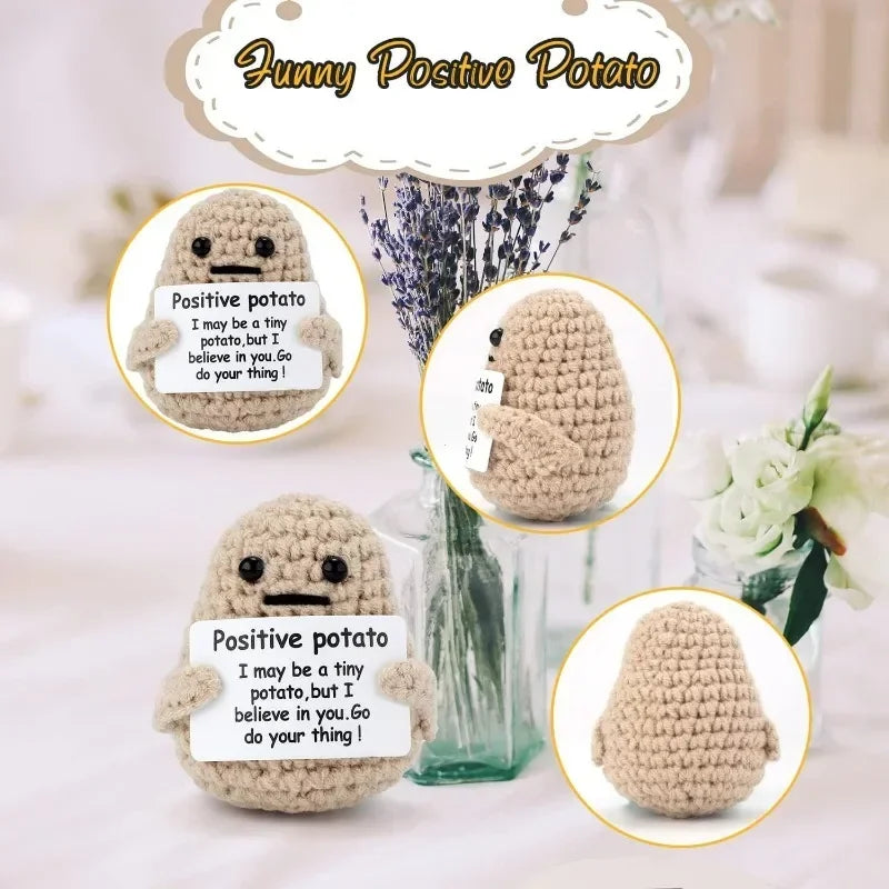 Handmade Knitted Potato Hug Pocket Plush Doll — Funny Gift