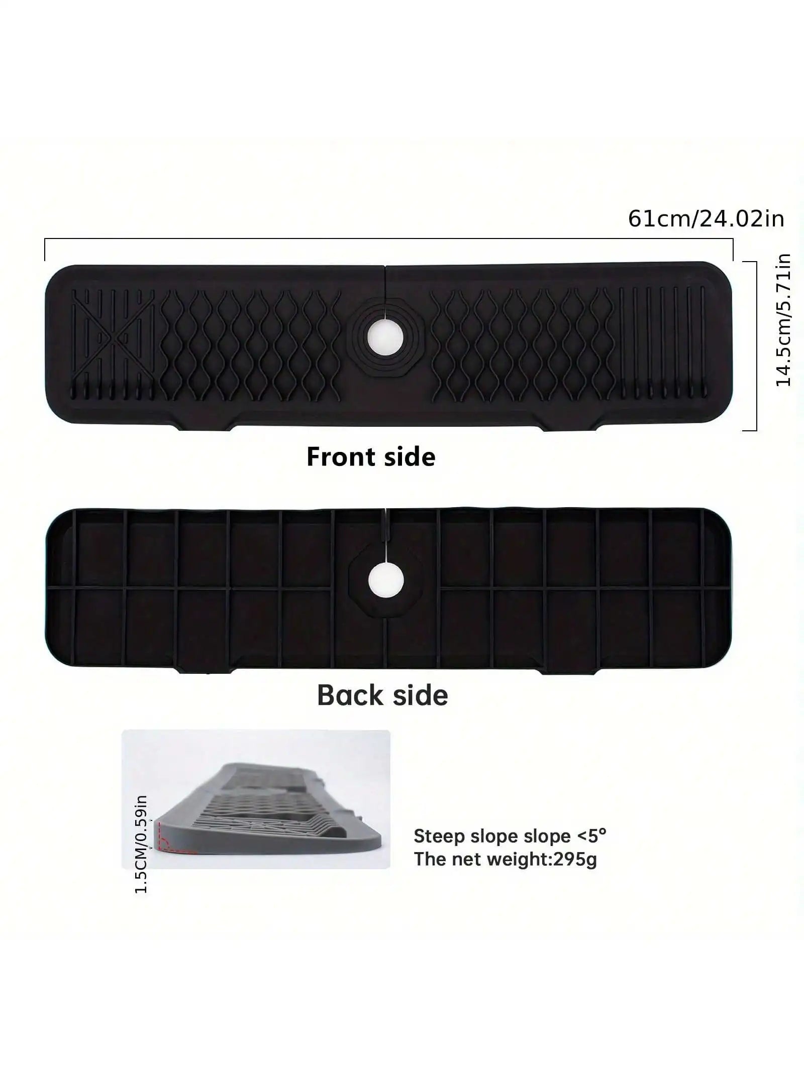 Kitchen Faucet Silicone Splash Mat, Sink Drainage Mat, Sink Collection Mat, Drainage Drying Mat, Bathroom Countertop Protector