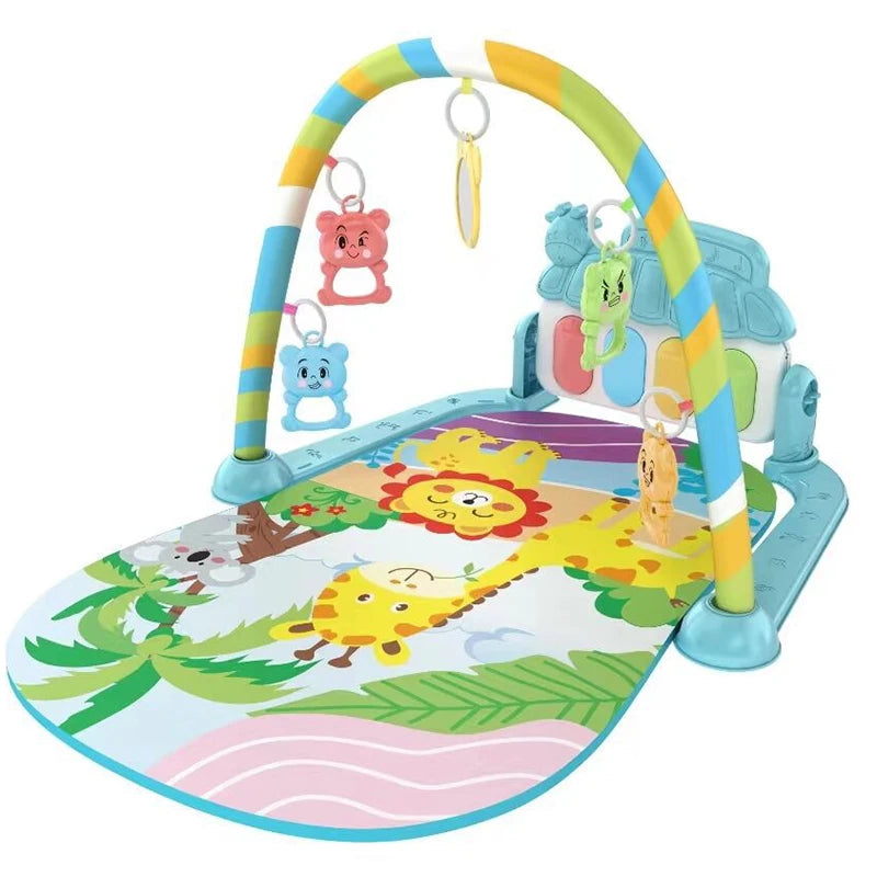 Newborn Baby Activity Gym – Fitness Stand with Musical Pedal Piano, Crawling Mat & Early Learning Toys for Babies