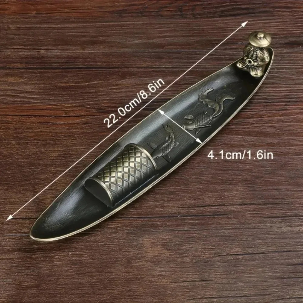 Creative Incense Holder Aromatherapy Ornament Old Men Fishing Japanese Style Incense Stick Burner Home Decor