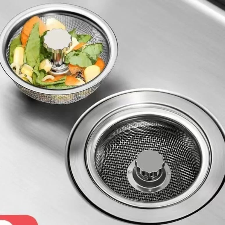 Stainless Steel Sink Drain Hair Catcher — Anti-Blocking Filter
