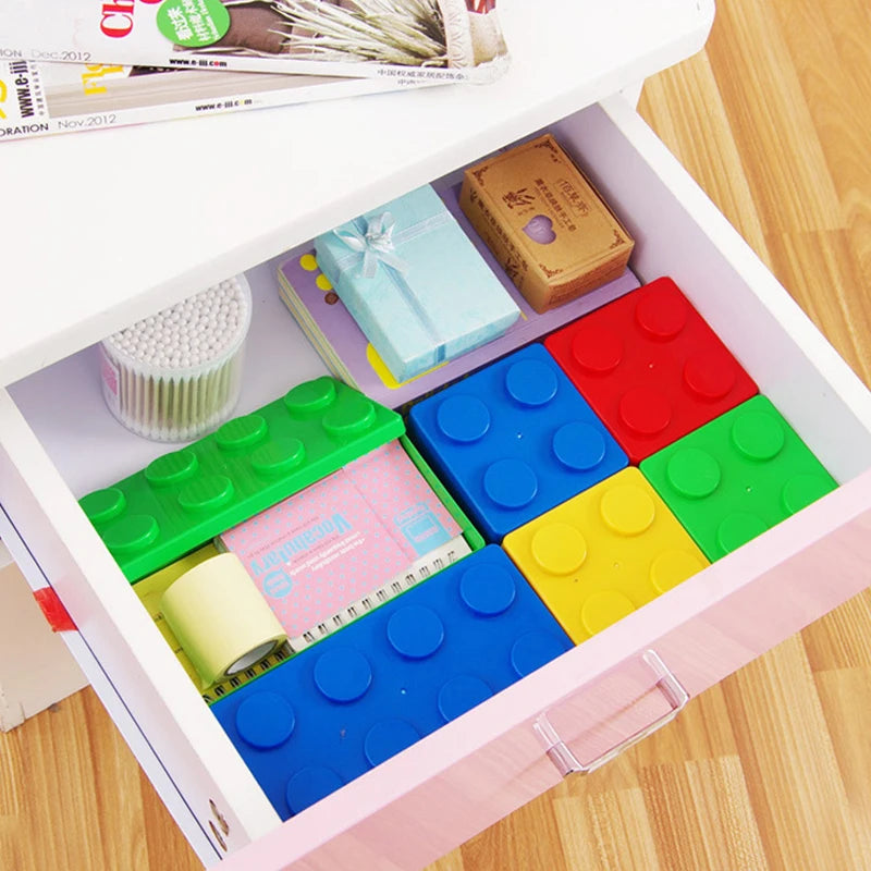 Superposition Building Blocks Storage Box Desktop Plastic Storage Learn Stationery Sorting Household Building Blocks Storage Box