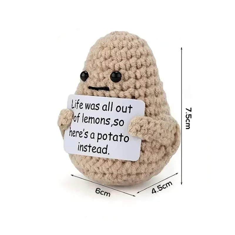 Handmade Knitted Potato Hug Pocket Plush Doll — Funny Gift
