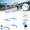 Drying Rack Folding Rack Clothes Rack Storage Shelf Folding Drying Rack Floor-Standing Coat Shelf Bedroom Hanging Rack