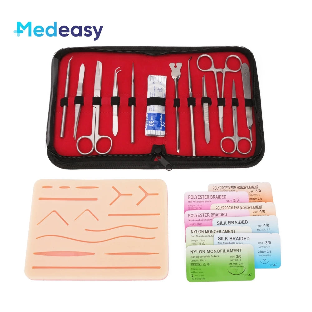Medical Student Suture Training Kit – Skin Pad Model with Surgical Practice Tools, Educational & Teaching Equipment