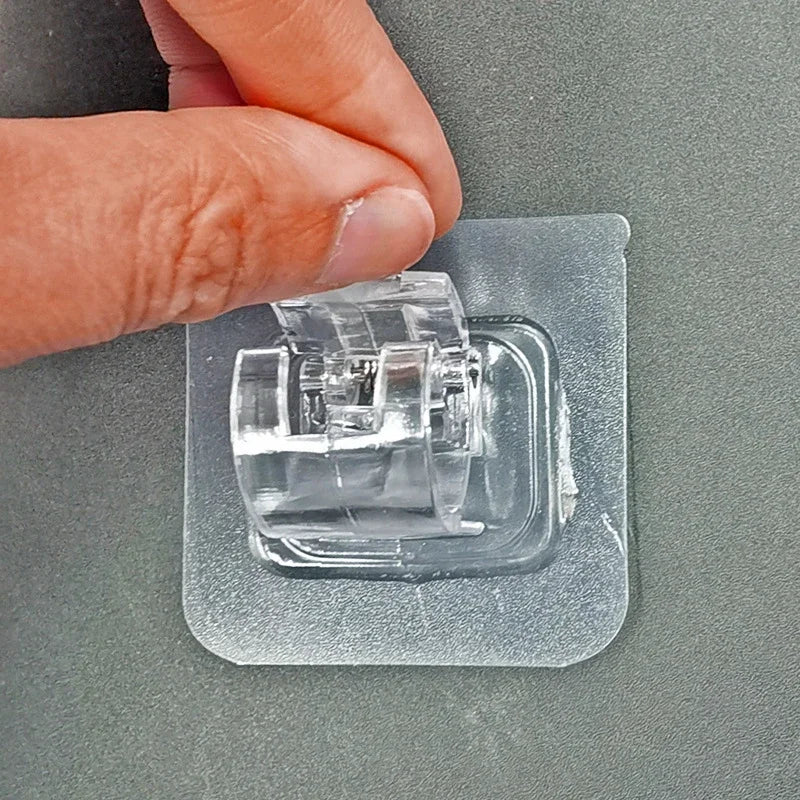 4/6PCS Adjustable Curtain Rod Clip Self Adhesive Clamp Hook Curtain Holder Wall Bracket Holder Storage Hanging Stick Rack