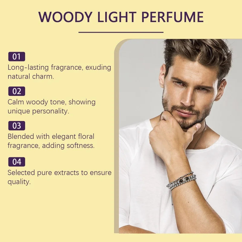 50ML Wooden Perfume Lasting Fragrance Elegant Fresh Natural Eau High-level Business Portable Perfume Niche Temperament Perfume