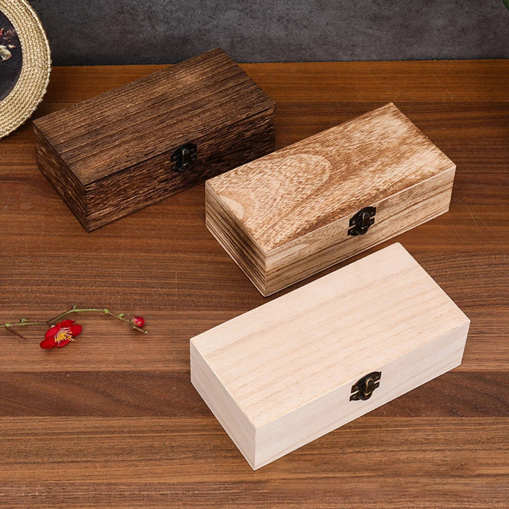 Wooden Gift Box Rectangular Wooden Box - Colored Storage Box Wooden Gift Packaging Box Organizer Box