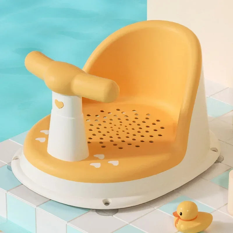 Portable Baby Shower Seat – Anti-Slip Bath Seat with Suction Cups for Newborns and Toddlers, Play & Safety Seat