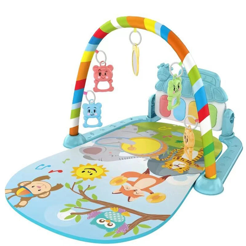 Newborn Baby Activity Gym – Fitness Stand with Musical Pedal Piano, Crawling Mat & Early Learning Toys for Babies