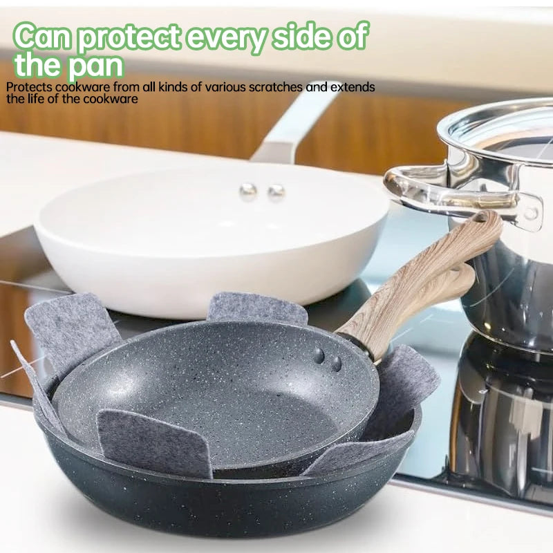 3/9/12Pcs Pot and Pan Protectors Pot Dividers Pad Non-woven 3 Sizes Pans Separator Pads for Protecting Cookware Kitchen Tools