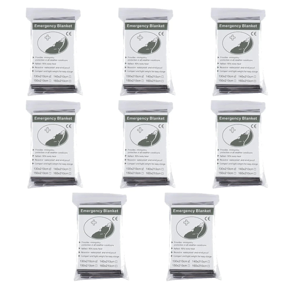 Emergency Survival Blanket Set – 1-10PCS Windproof, Waterproof Foil Thermal Blankets for Outdoor, Camping, First Aid & Rescue
