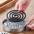 Mosquito Coils Holder Stainless Steel Mosquito Coil Box with Cover Round Mosquito Coil Tray Easy To Clean Anti-Mosquito Supplies