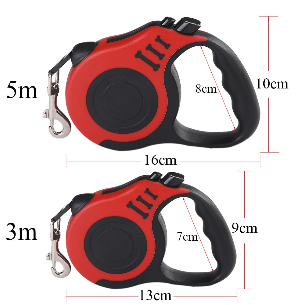 Retractable Nylon Dog Leash — Adjustable Length Lead