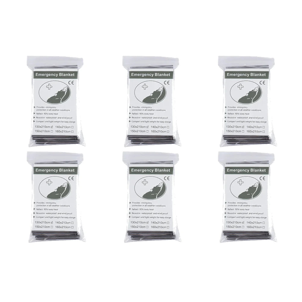 Emergency Survival Blanket Set – 1-10PCS Windproof, Waterproof Foil Thermal Blankets for Outdoor, Camping, First Aid & Rescue