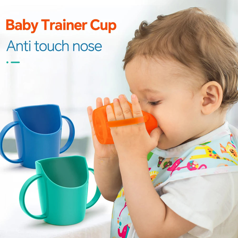 Infant Training Cup – Baby Drinking Cup with Slanted Spout, Anti-Choking Design, Protects Nose, for Water & Milk