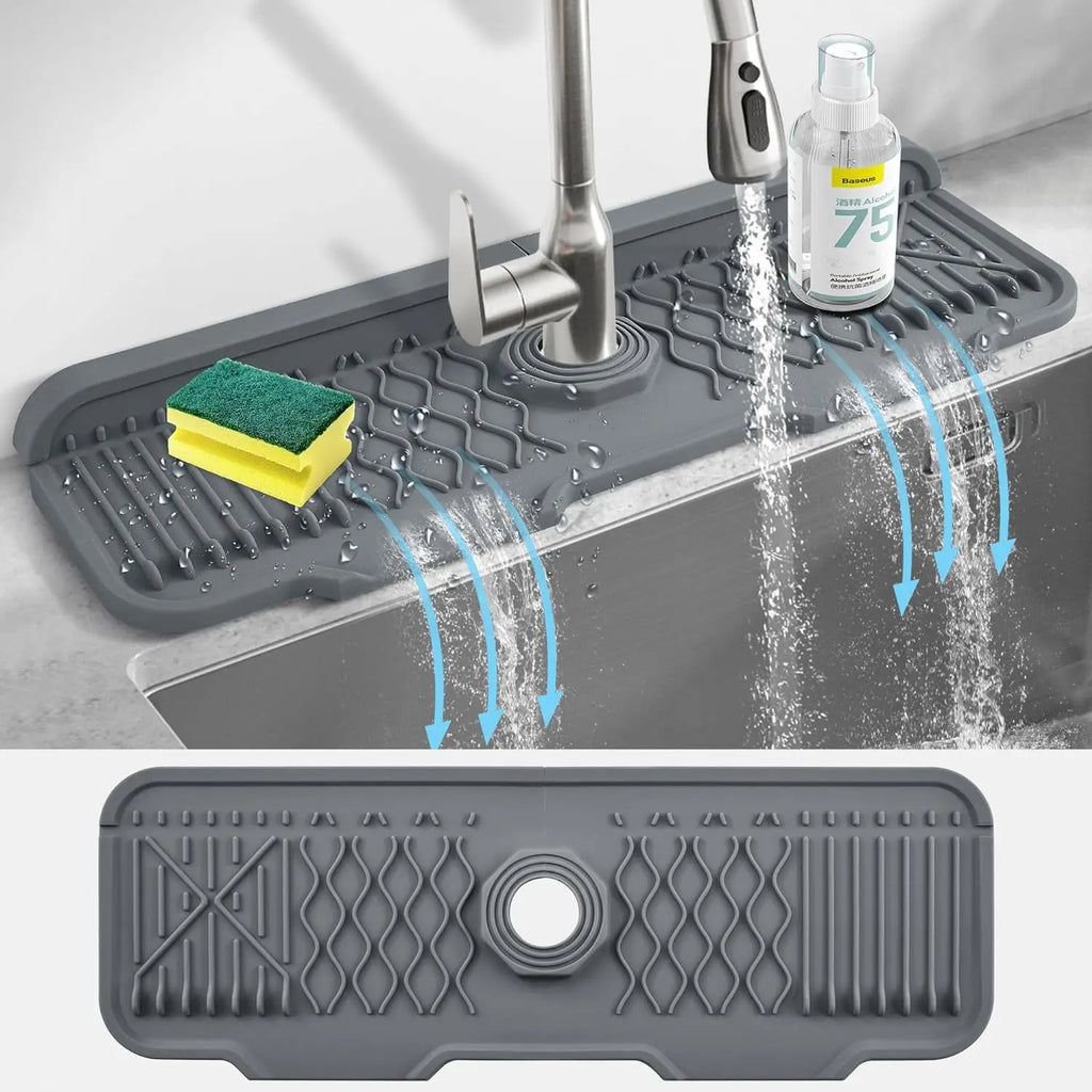 Silicone Sink Splash Mat — Drainage & Countertop Protector