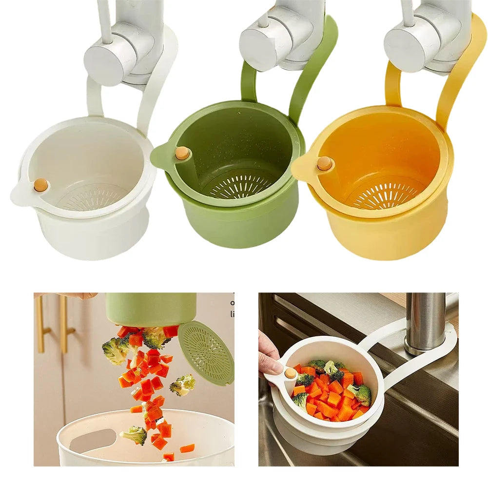 Creative Kitchen Sink Hanging Strainer Basket Detachable Openable Bottom Cover Kitchen Garbage Filter Quickly Drain Clean Rack