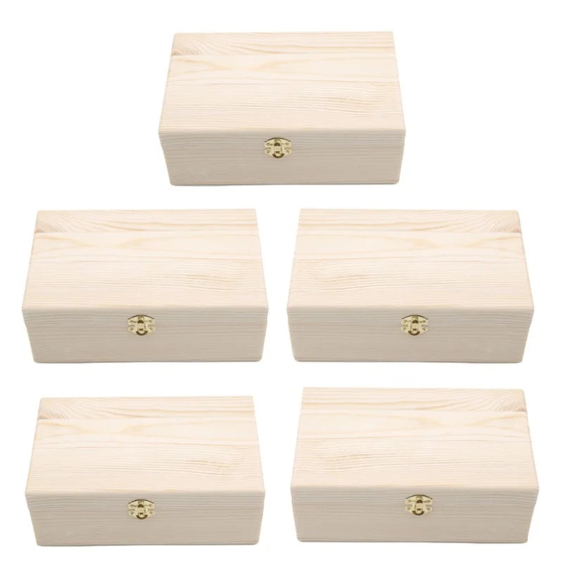 Wooden Storage Box Rectangular Flip Solid Wood Gift Handmade Craft Jewelry Case