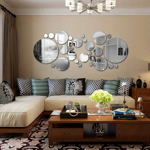 3D Acrylic Mirror Wall Stickers — Geometric Home Decor Tiles