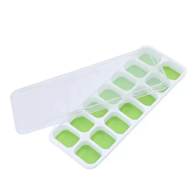 1 Pc Silicone Ice Cube Mold Easy-release Flexible Mold With Spill-resistant Removable Reusable Lidstackable Ice Tray With Cover