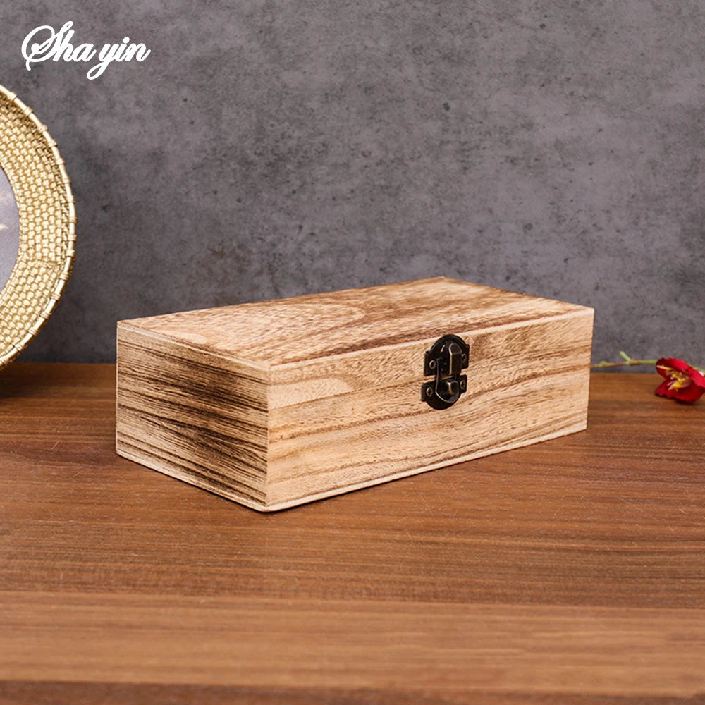 Wooden Gift Box Rectangular Wooden Box - Colored Storage Box Wooden Gift Packaging Box Organizer Box