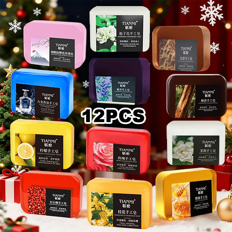 Assorted 12PCS Hand Soap Set – Fruit and Flower Scents, Rose, Lemon, Cologne & 10 Unique Fragrances